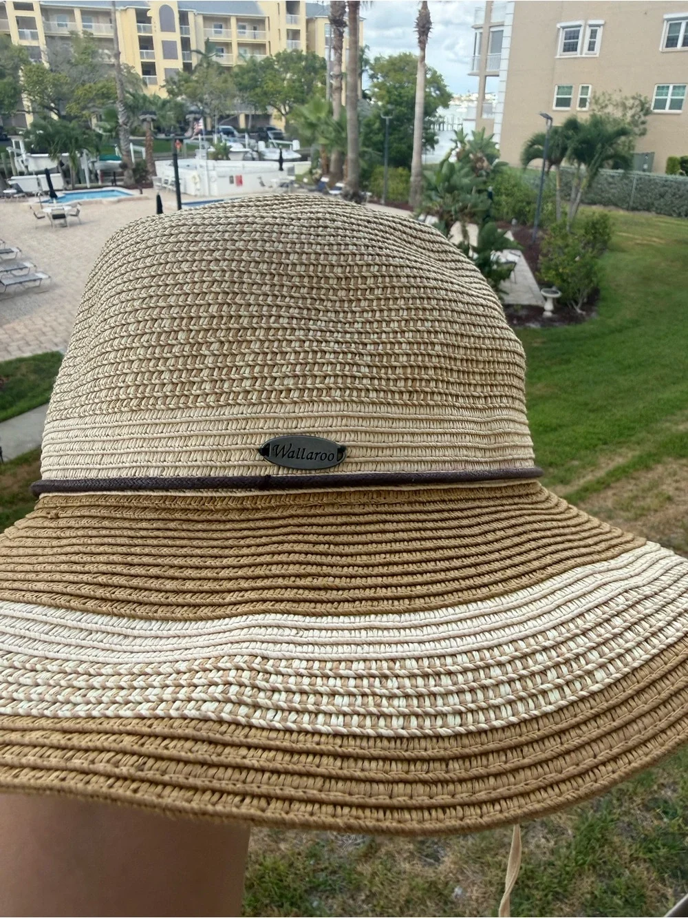 Wallaroo Nola Sun Hat - Neutral Straw Fedora Hat with Decorative Button
